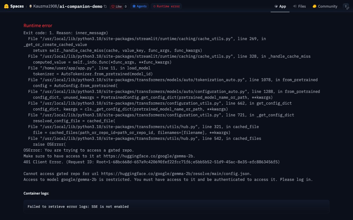Página inicial do AI Companion — Realistic Text Chat em 17/09/2026