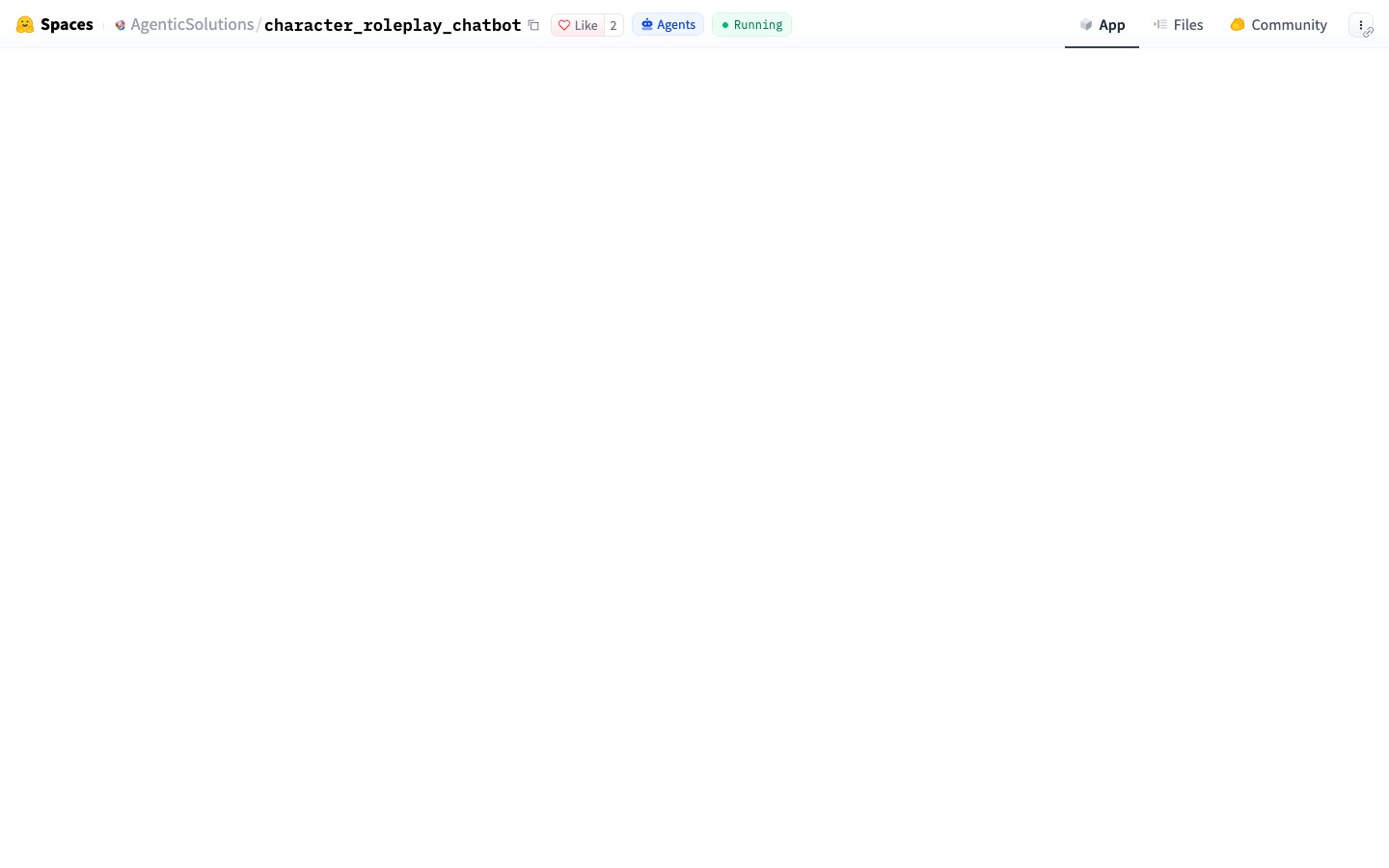 Página inicial do Character Roleplay Chatbot em 16/09/2026