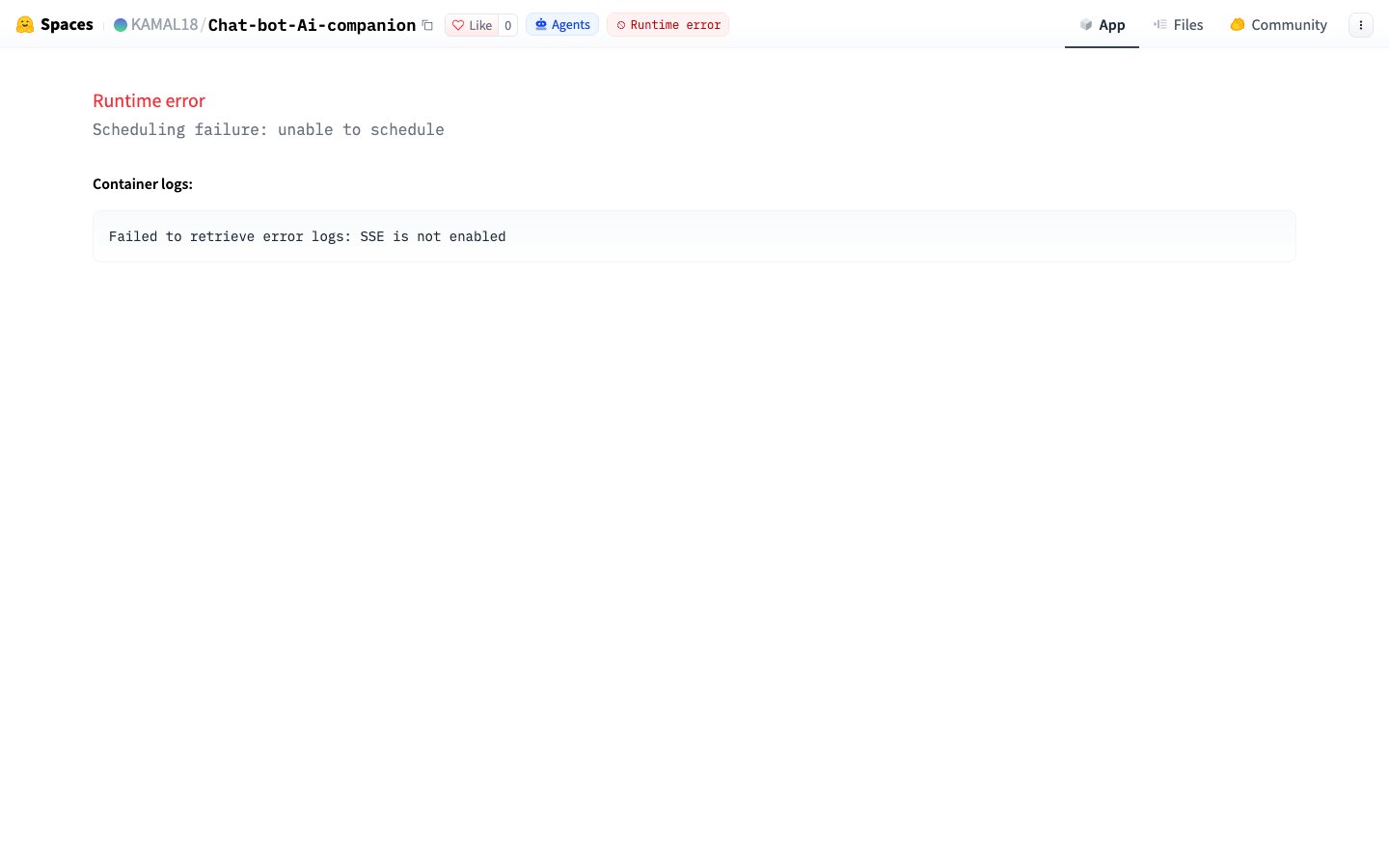 Página inicial do Chat Bot Ai Companion em 16/09/2026