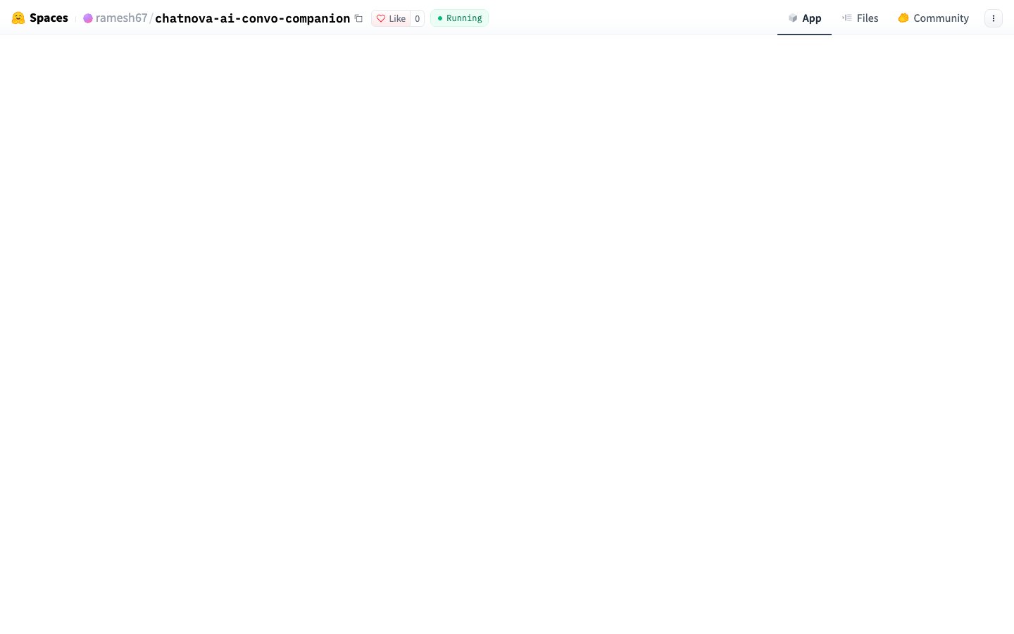 Página inicial do ChatNova - AI Convo Companion em 17/09/2026