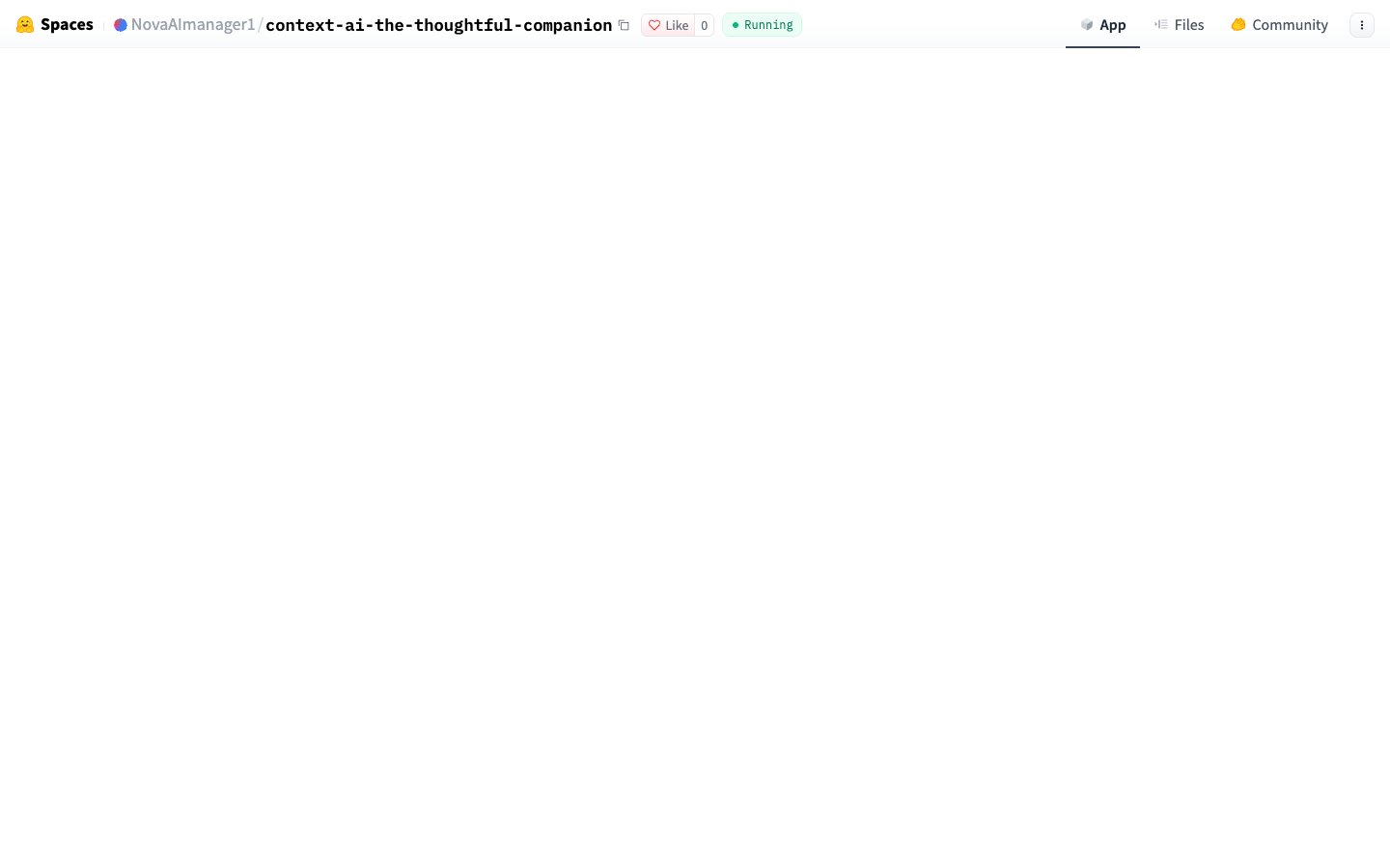 Página inicial do Context AI - The Thoughtful Companion em 16/09/2026