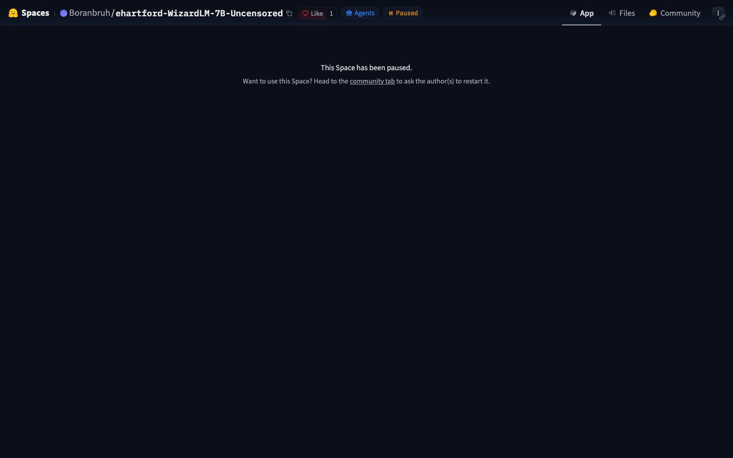 Página inicial do ehartford WizardLM 7B Uncensored em 17/09/2026