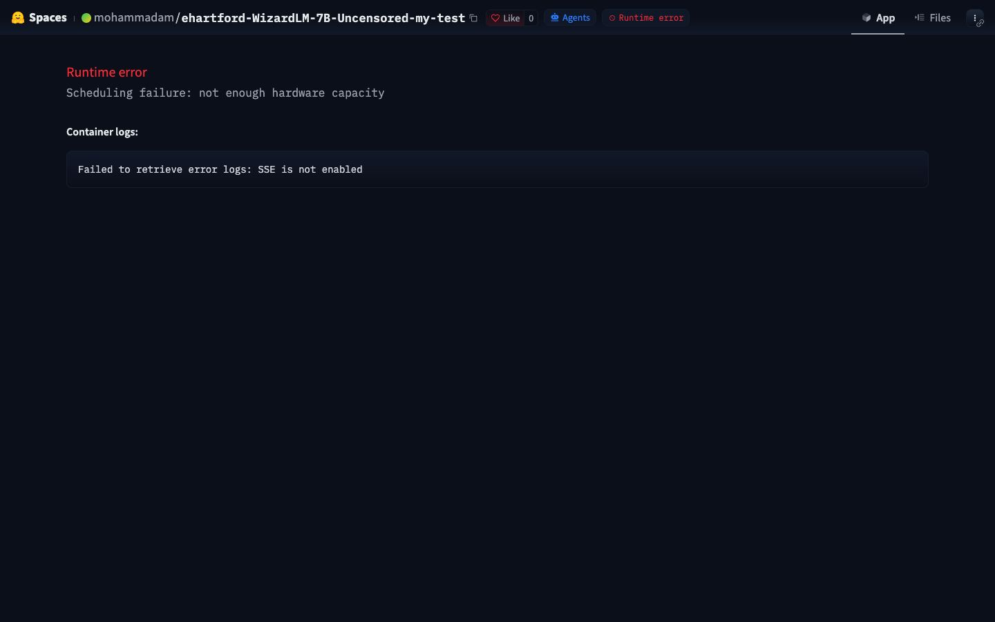 Página inicial do ehartford WizardLM 7B Uncensored my test em 17/09/2026