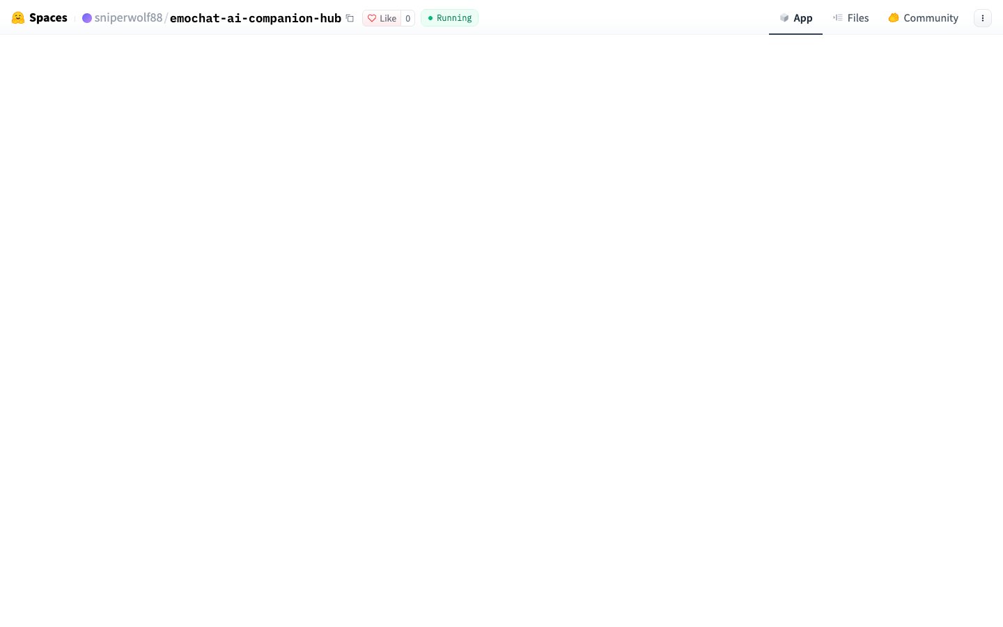 Página inicial do EmoChat AI Companion Hub em 16/09/2026