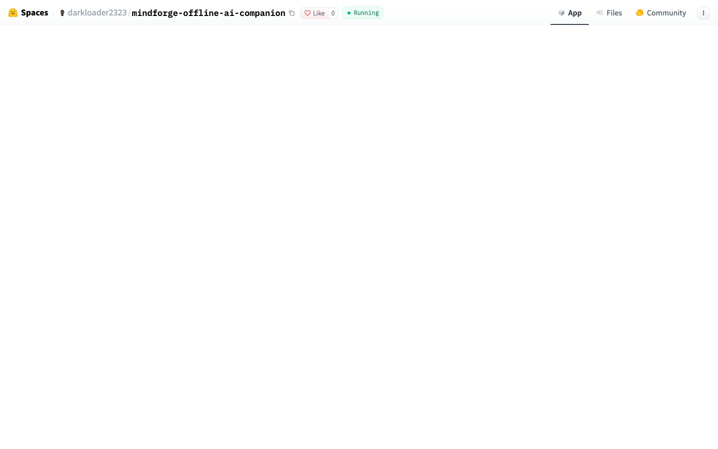 Página inicial do MindForge - Offline AI Companion 🧠 em 16/09/2026